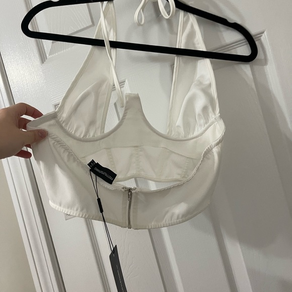 NWT White Tie Later Corset Crop Top - Picture 2 of 5